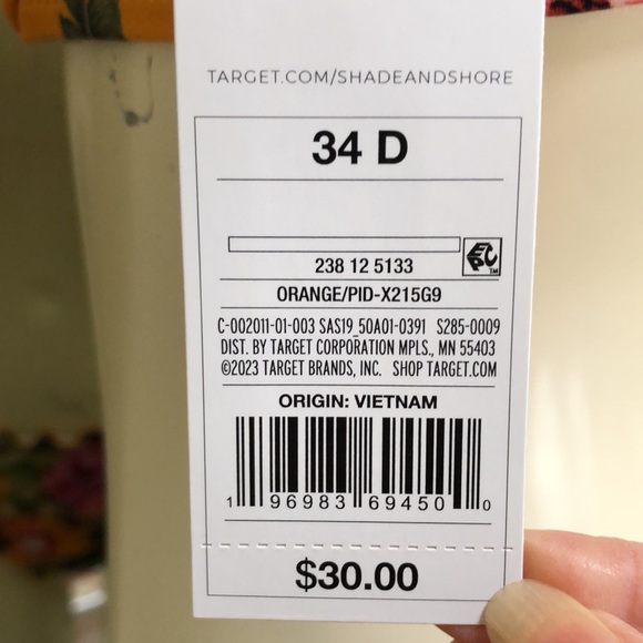 New Shade and Shore 2 piece bikini.  Size 34D top & M(8-10) bottoms. Floral. - Picture 9 of 16